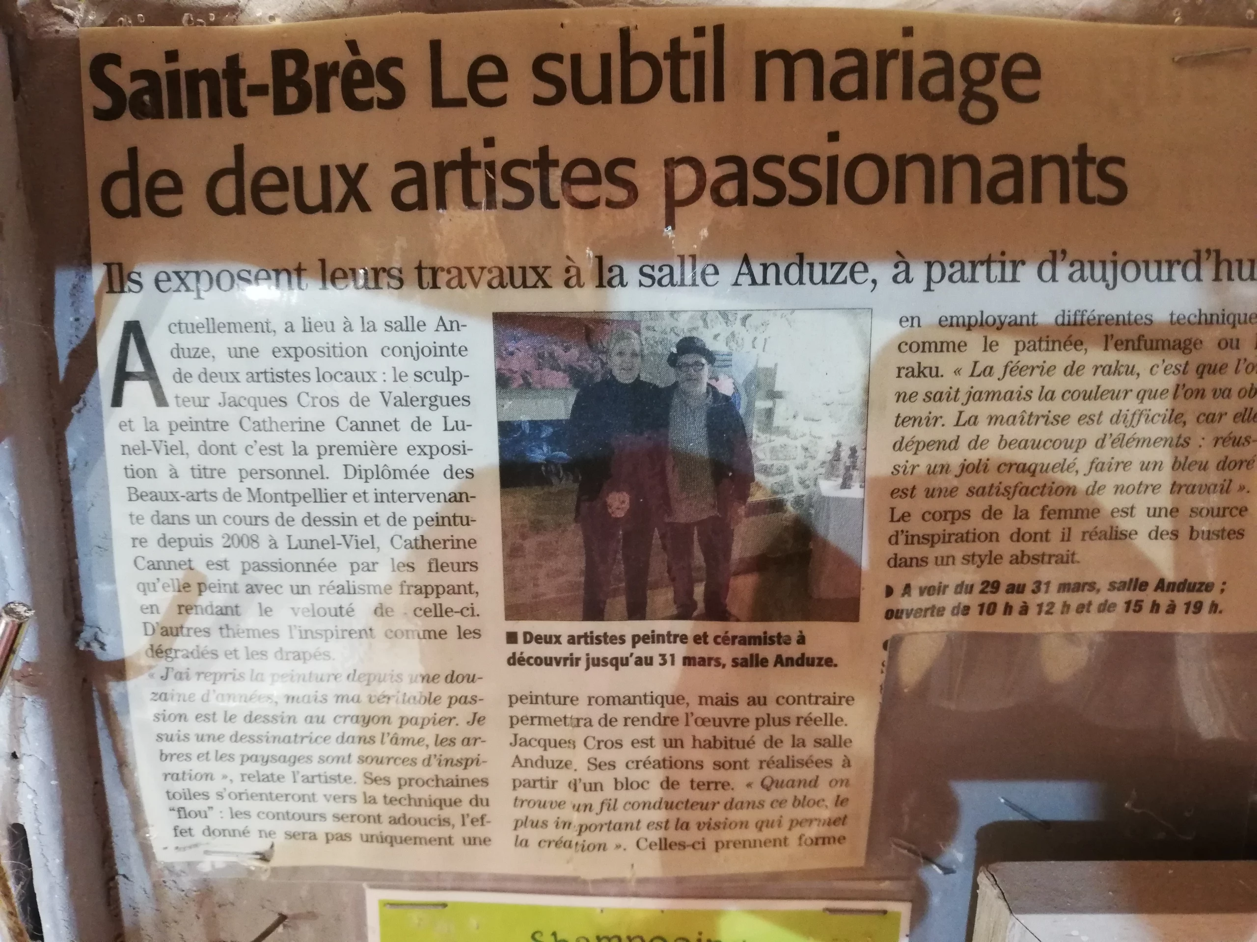 duo artistique exposition mémorable sculpteur hérault