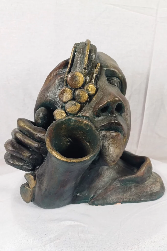 Sculpture unique saxophoniste Musicien saxophone